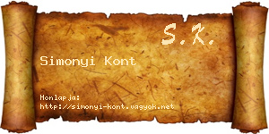 Simonyi Kont névjegykártya